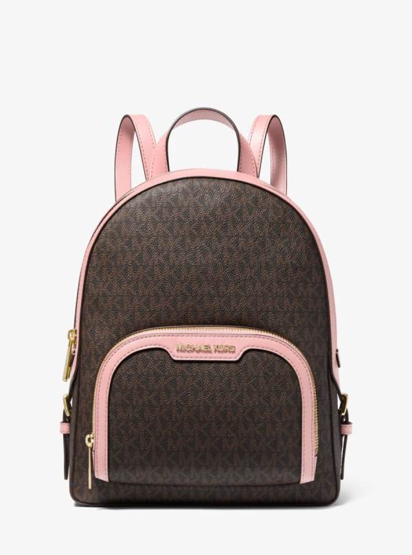 Damske Batohy Michael Kors Jaycee Medium Logo Ruzove - Kabelky Michael Kors Lacne | RYJIL-8910
